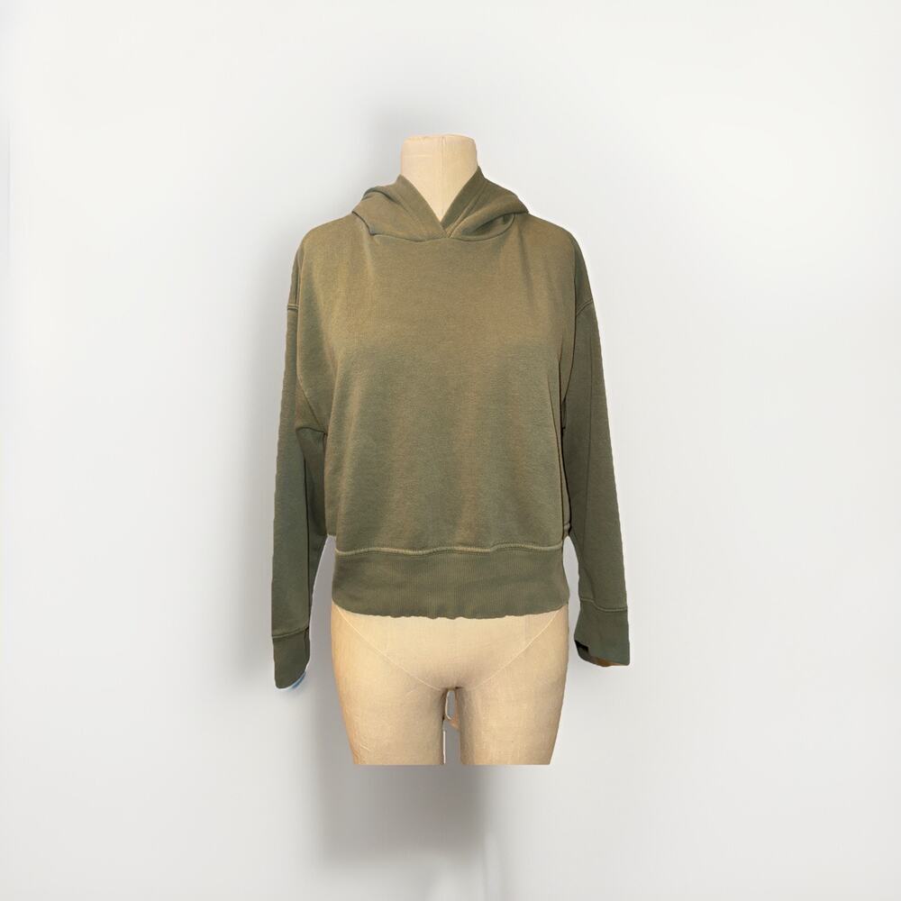 Zara Cropped Hoodie Army Green Women’s Small